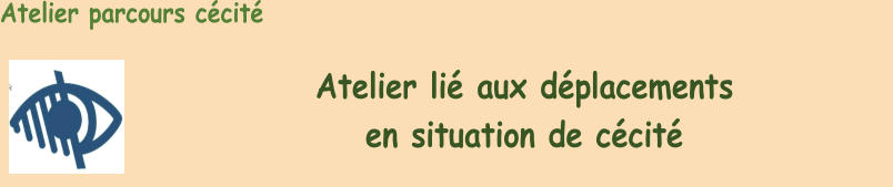 Atelier parcours cécité   Atelier lié aux déplacement s   en situation de cécité